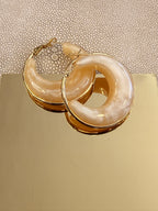 Beige Gold Hoops