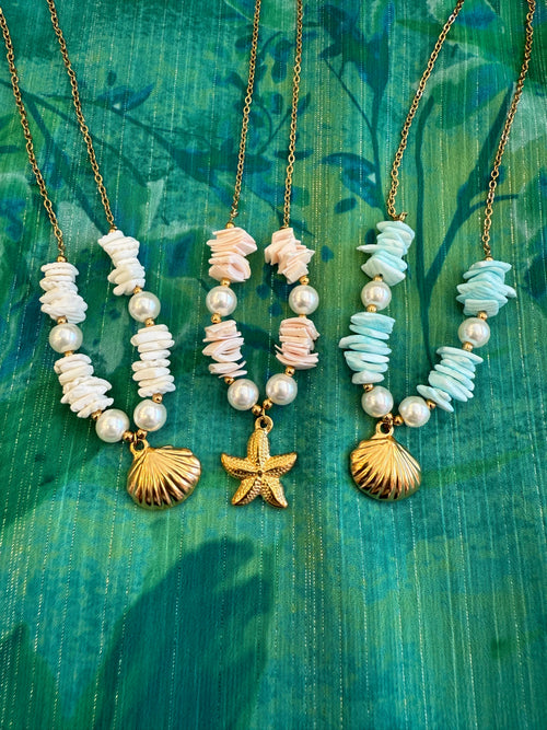 Shell Necklace White
